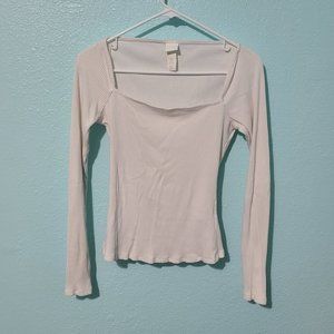H&M White Long Sleeve Small Top